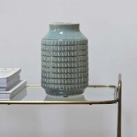 Light Blue Terrain Ceramic Vase by Biggie Best
